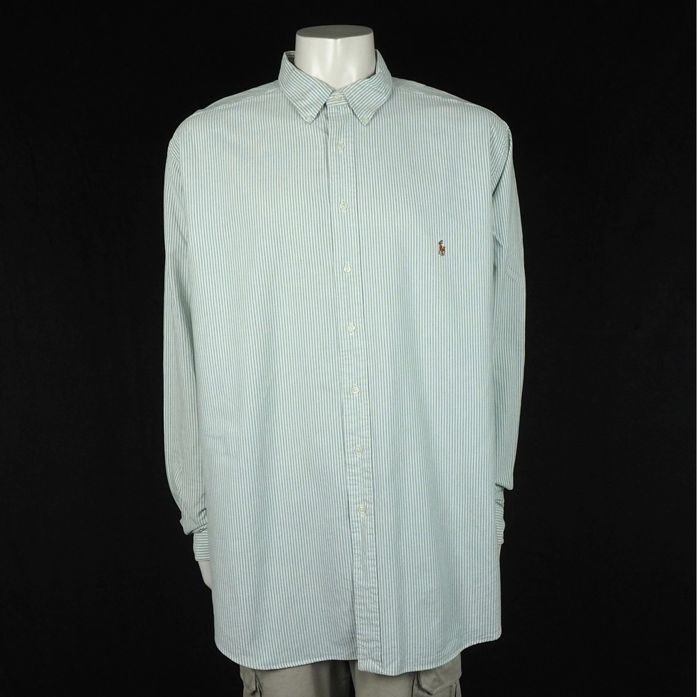 New Polo Ralph Lauren Button Down Shirt Mens 2XLT Green Classic Fit Pony Oxford